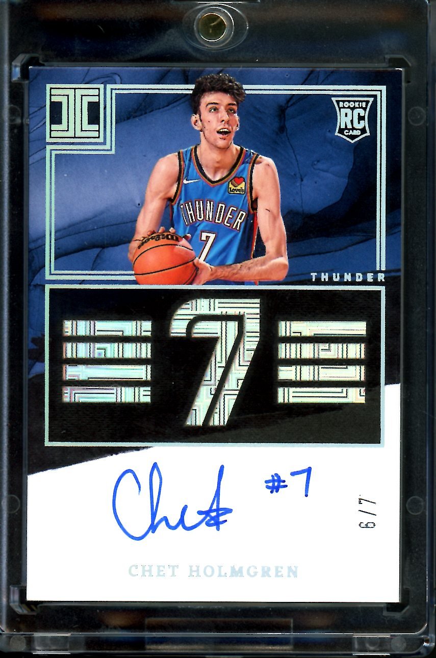2022/23 Panini Impeccable Chet Holmgren Rookie Numbers Auto /7 Thunder