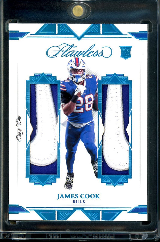 2022 Panini Flawless James Cook Rookie Dual Nike Swoosh Patch 1/1 Bills