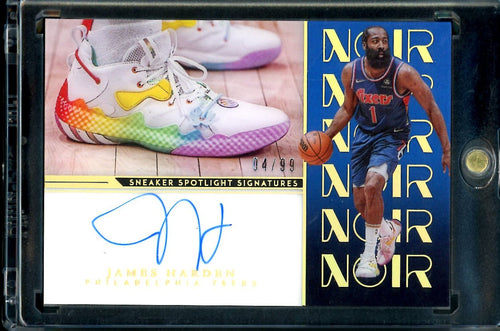 2022-23 Panini Noir James Harden Sneaker Spotlight Auto /99 76ers