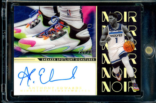 2022-23 Panini Noir Anthony Edwards Sneaker Spotlight Signatures Auto /99 Timberwolves