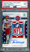 2022 Panini National Treasures Trent McDuffie Rookie NFL Shield 1/1 Patch Autograph PSA 9 Chiefs