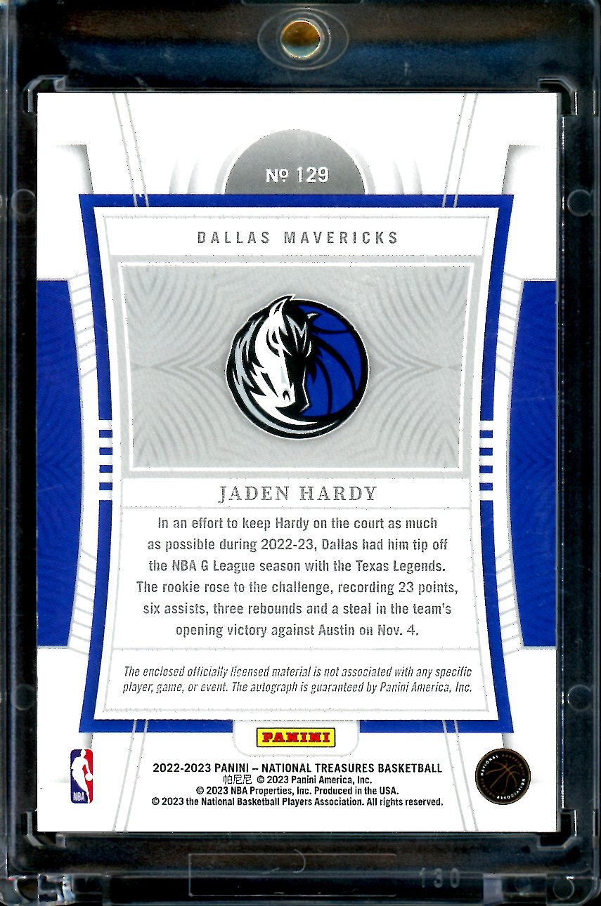 2022/23 Panini National Treasures Jaden Hardy Rookie RPA True /99 Mavericks