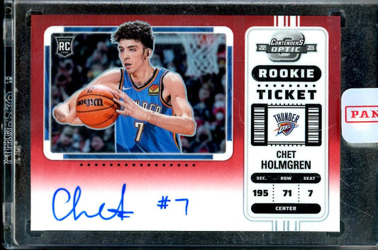 2022/23 Panini Contenders Optic Chet Holmgren Rookie Ticket Auto Variation Red /99 Thunder