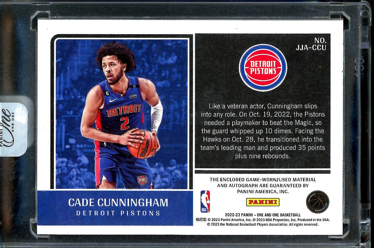 2022/23 Panini One & One Cade Cunningham Patch Auto Gold /10 Pistons