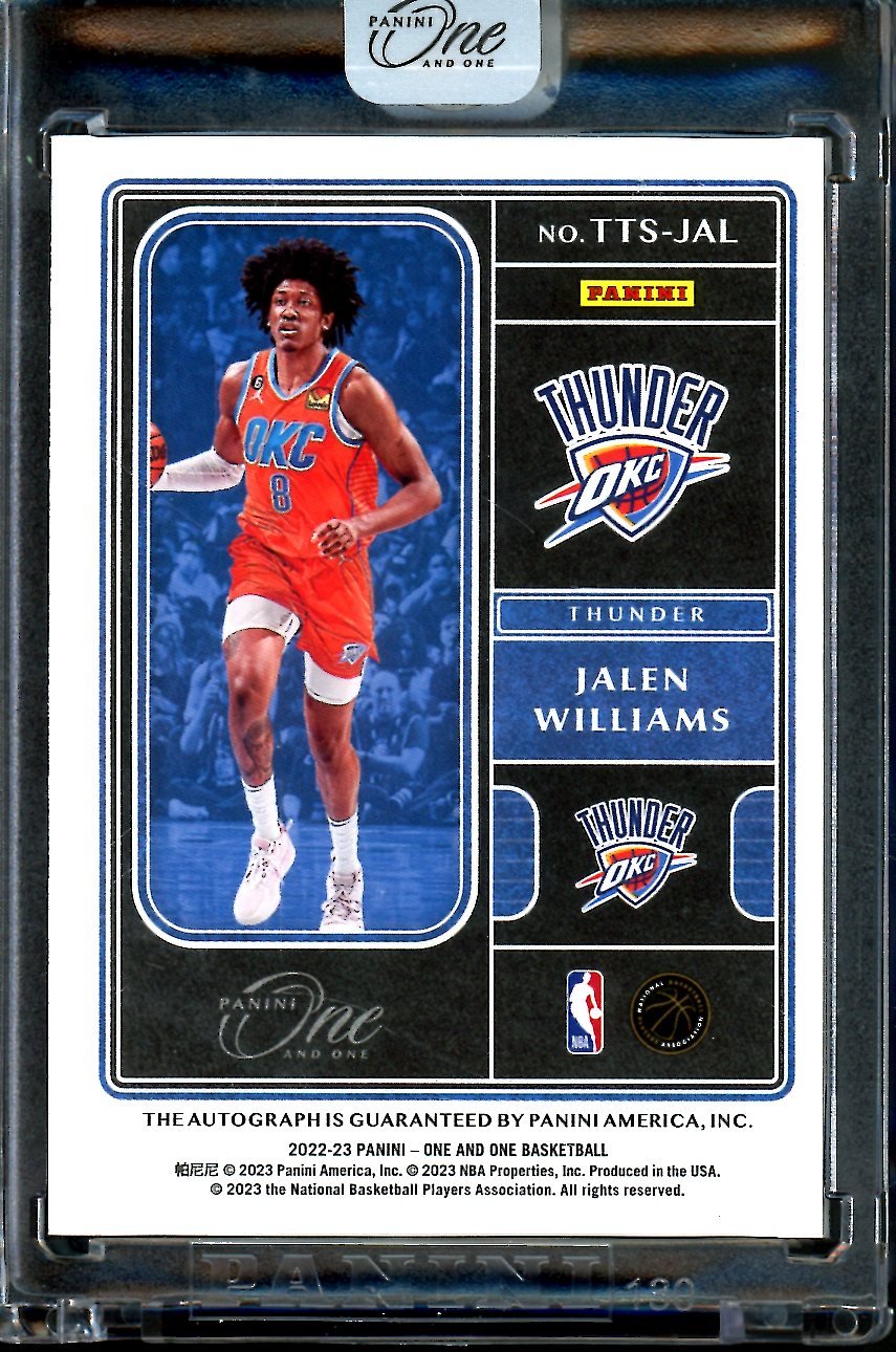 2022/23 Panini One & One Jalen Williams Rookie Team Titan Auto Green /5 Thunder