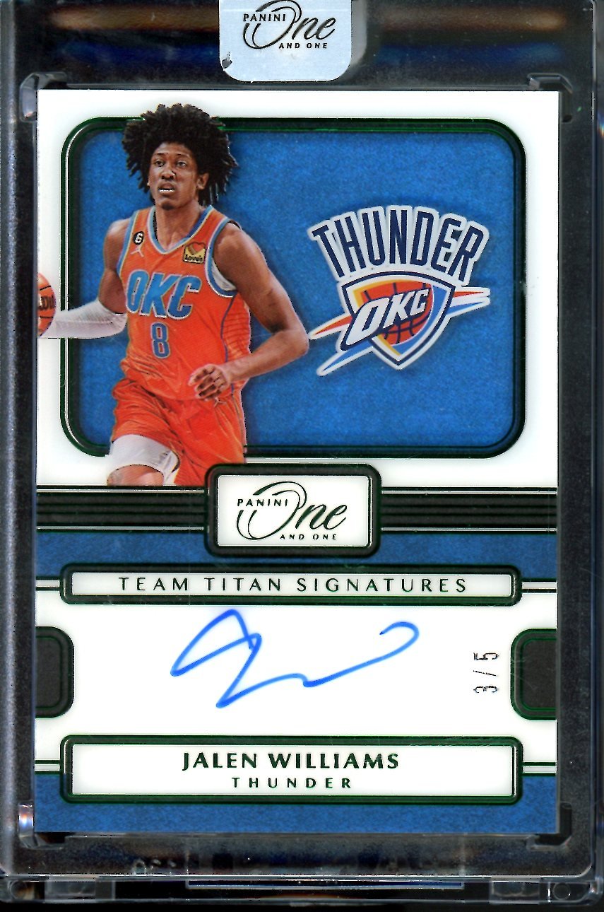 2022/23 Panini One & One Jalen Williams Rookie Team Titan Auto Green /5 Thunder