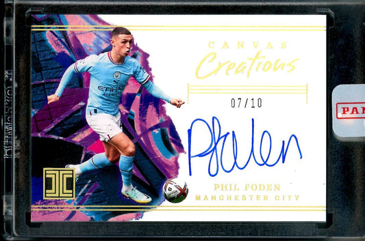 2023/23 Panini Impeccable Phil Foden Canvas Creations Auto Gold /10 Manchester City