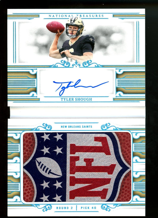 2025 Panini National Treasures Tyler Shough Rookie Jumbo Prime Signatures Booklet /10 Saints