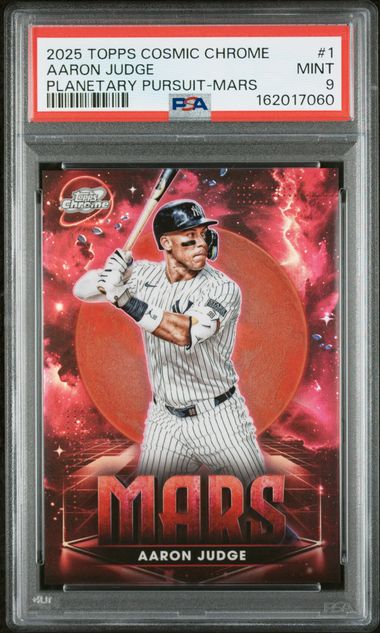 Aaron Judge 2025 Topps Cosmic Chrome Planetary Pursuit Mars PSA 9