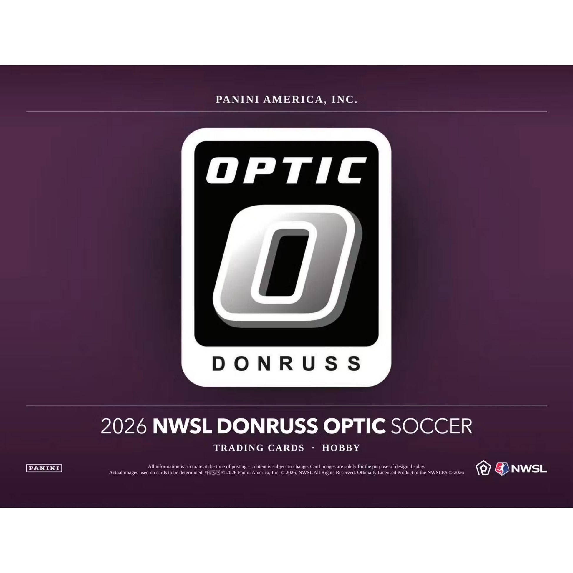 2026 Panini Donruss Optic NWSL Women's Soccer League Hobby 12 Box Case
