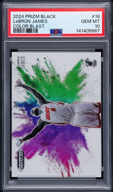 LeBron James 2024 Panini Prizm Black Color Blast PSA 10