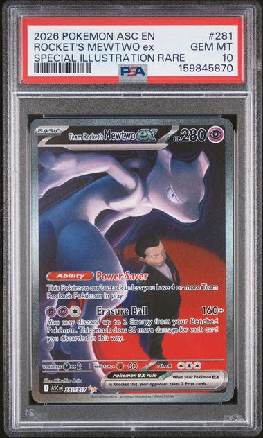 2026 Pokemon Ascended Heroes Team Rocket's Mewtwo ex 281 PSA 10