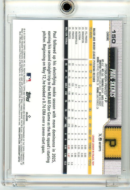 Paul Skenes 2026 Topps Chrome SP Image Variation gold ref. #'d 26/50