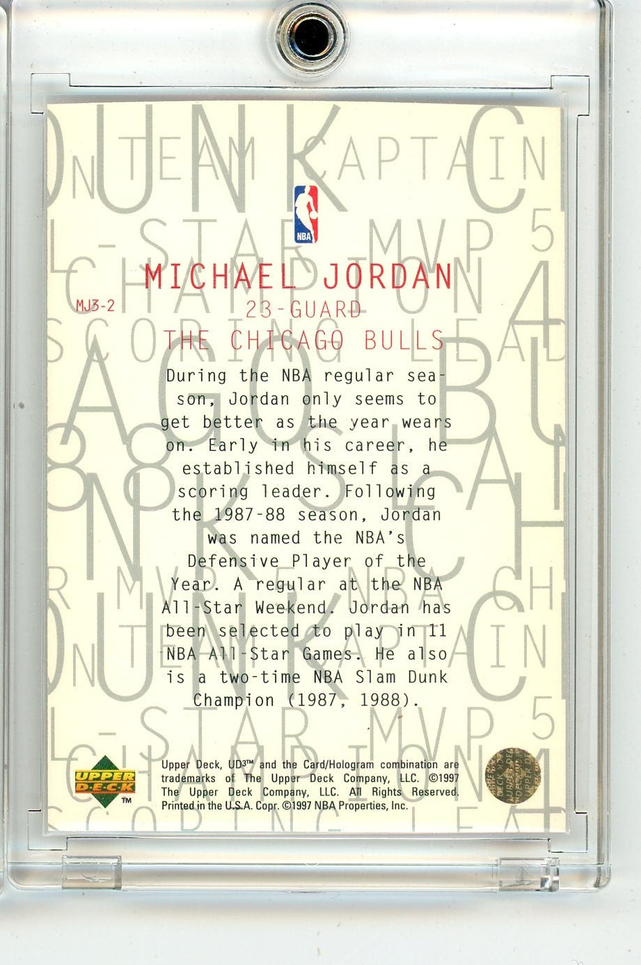Michael Jordan 1997 Upper Deck UD3 MJ3 #MJ3-2