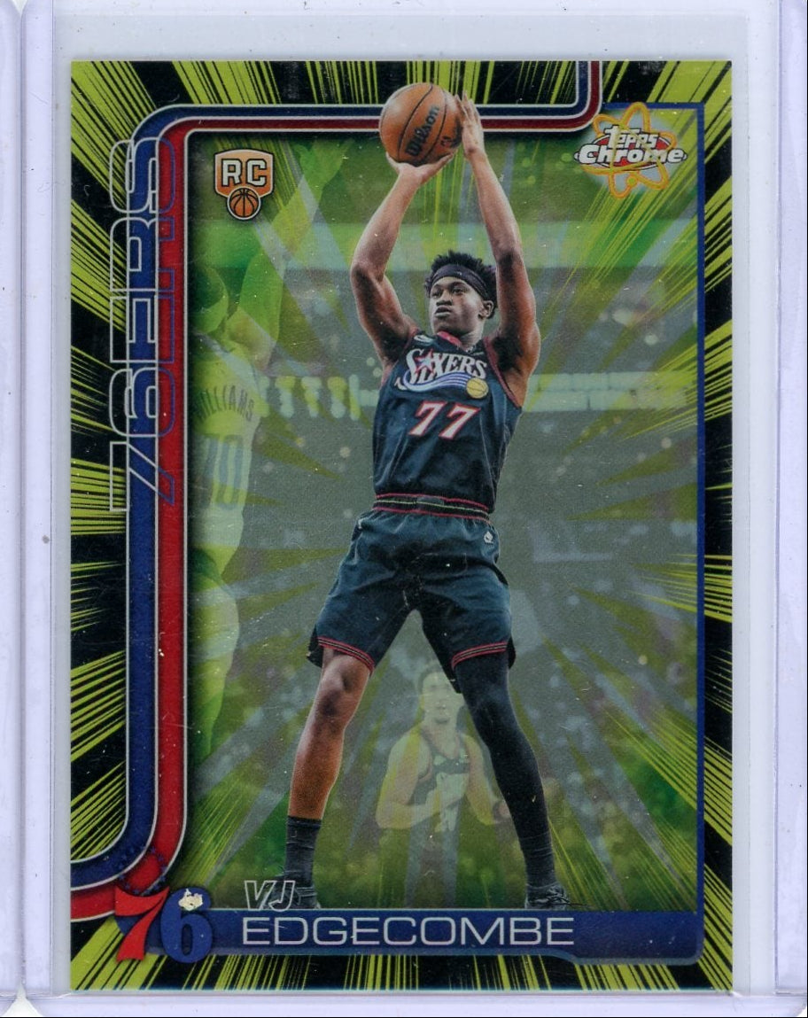 VJ Edgecombe 2025-26 Topps Chrome Update Radiating Rookies SP