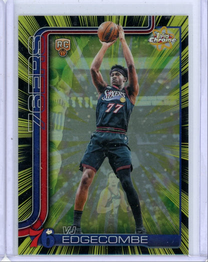 VJ Edgecombe 2025-26 Topps Chrome Update Radiating Rookies SP