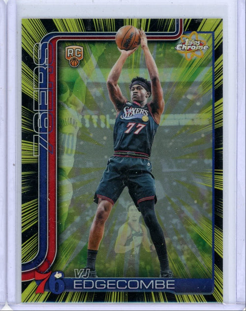VJ Edgecombe 2025-26 Topps Chrome Update Radiating Rookies SP