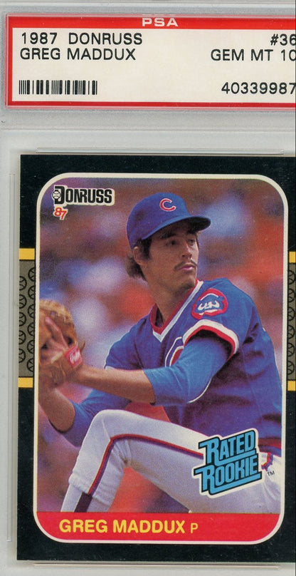 Greg Maddux 1987 Donruss Rated Rookie PSA 10
