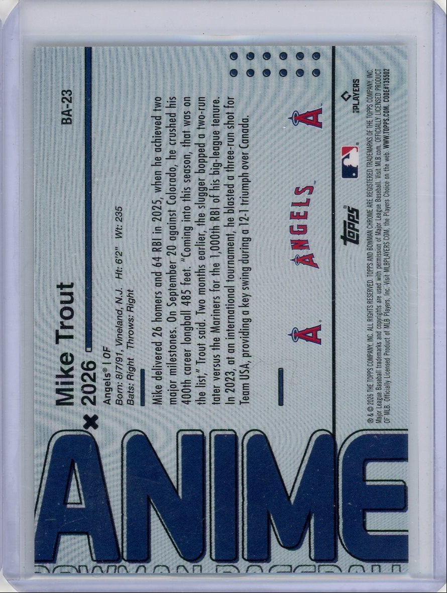 Mike Trout 2026 Bowman Chrome Anime SSP