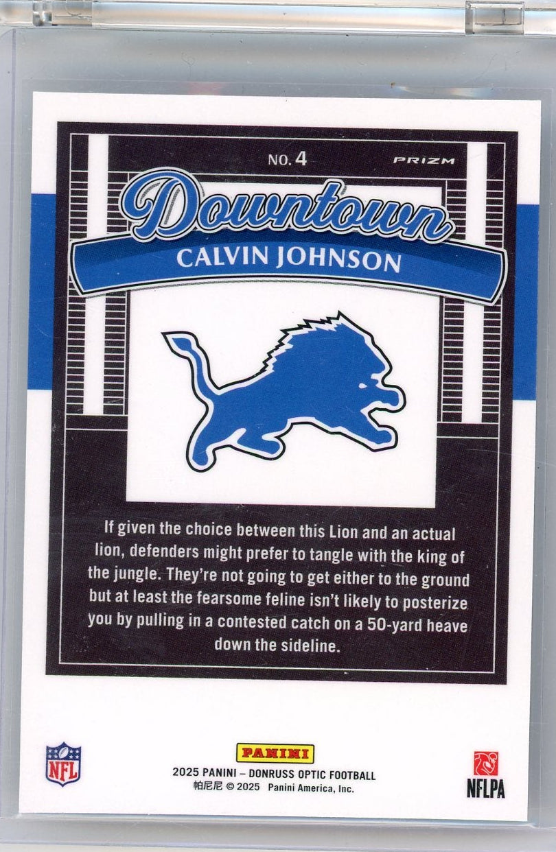 Calvin Johnson 2024 Panini Donruss Optic Downtown SSP