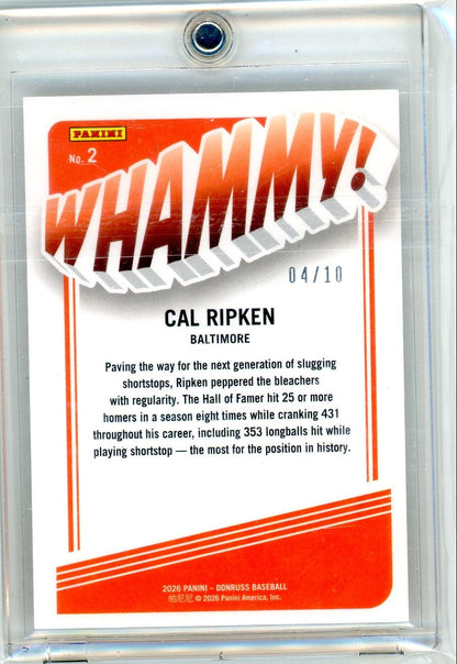 Cal Ripken 2026 Donruss Optic Gold Whammy SSP #'d 04/10