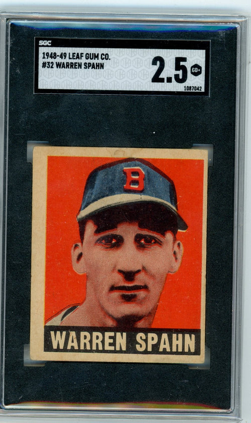 Warren Spahn 1948-49 Leaf Gum #32 SGC 2.5