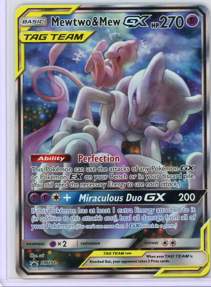 Mewtwo & Mew GX Tag Team Sun & Moon Black Star Promo #SM191