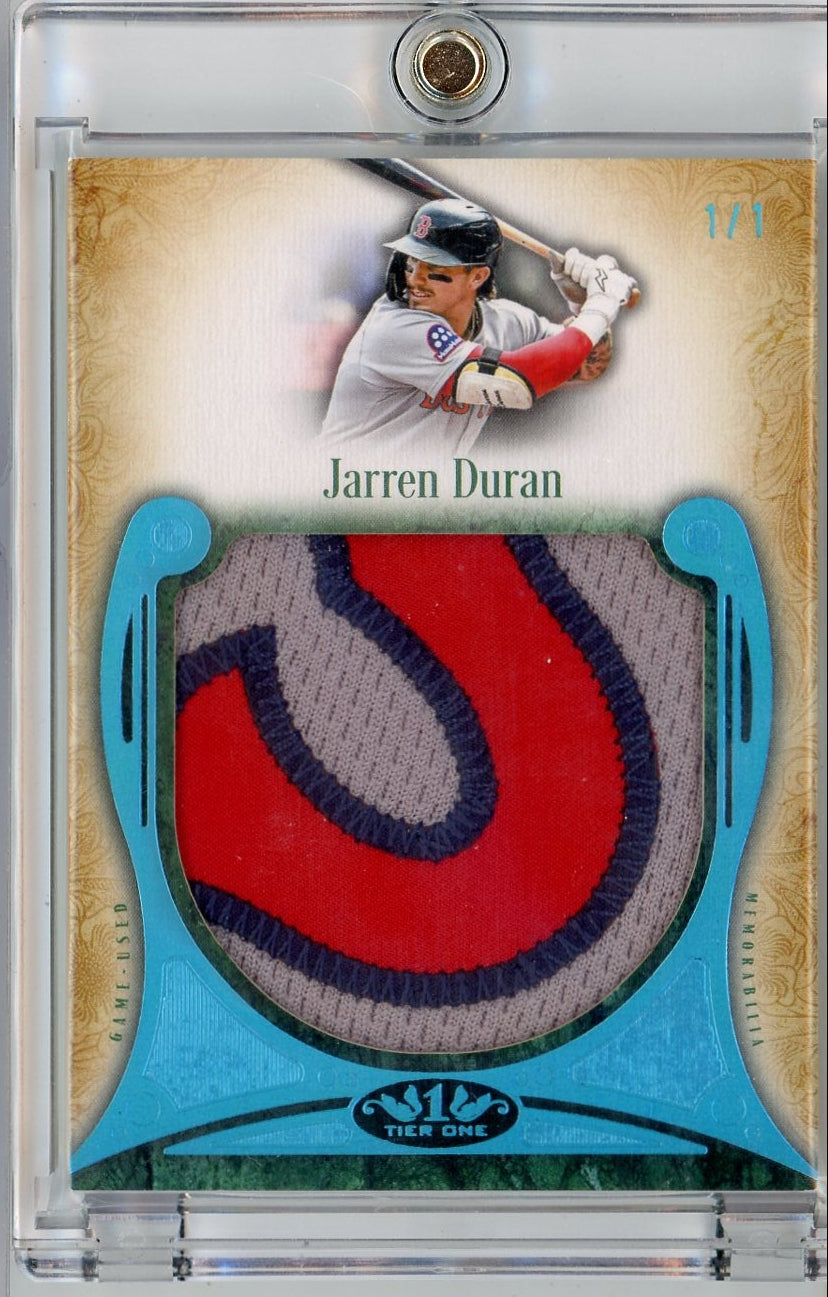 Jarren Duran 2026 Topps Tier One Prodigious Patches Relic #PPR-JDU #'d 1/1
