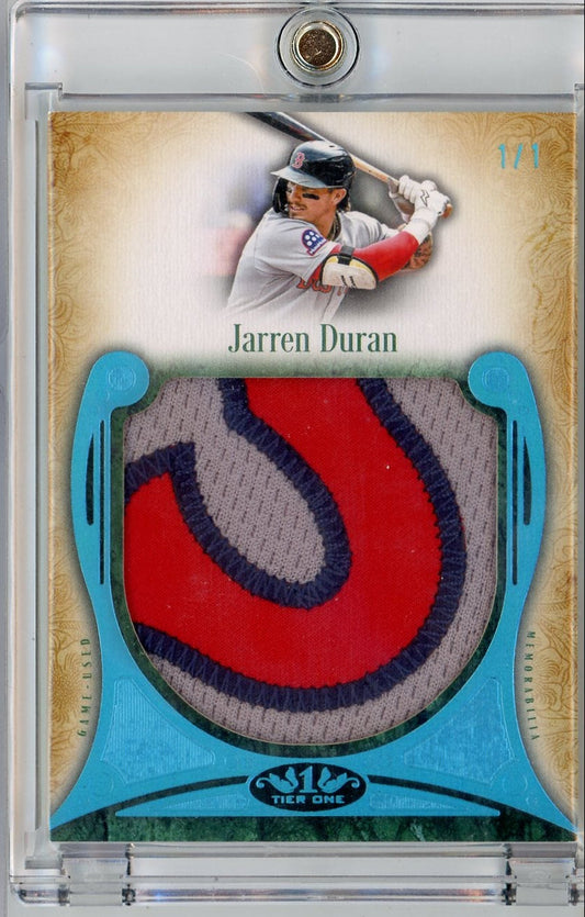 Jarren Duran 2026 Topps Tier One Prodigious Patches Relic #PPR-JDU #'d 1/1