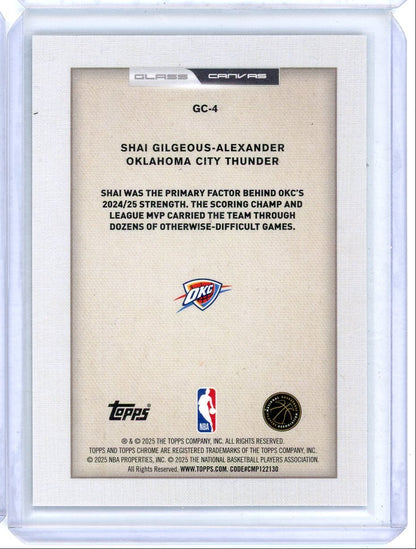 Shai Gilgeous-Alexander 2025-26 Topps Chrome Glass Canvas #GC-4