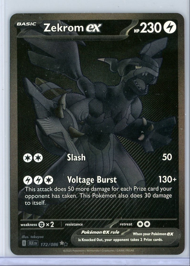 Zekrom ex Pokémon Black Bolt Black & White Rare #172/086