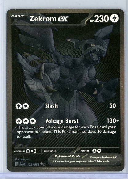 Zekrom ex Pokémon Black Bolt Black & White Rare #172/086