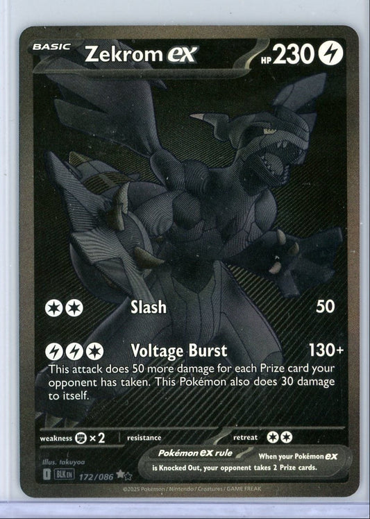 Zekrom ex Pokémon Black Bolt Black & White Rare #172/086