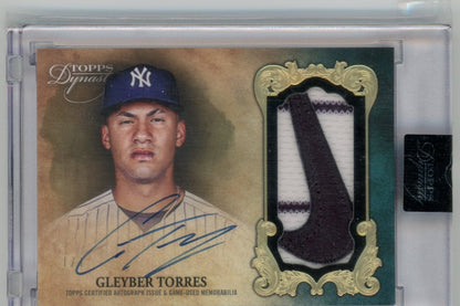 2021 Topps Dynasty Gleyber Torres 1/1 autograph Nike Swoosh relic "Dynasty Deed"