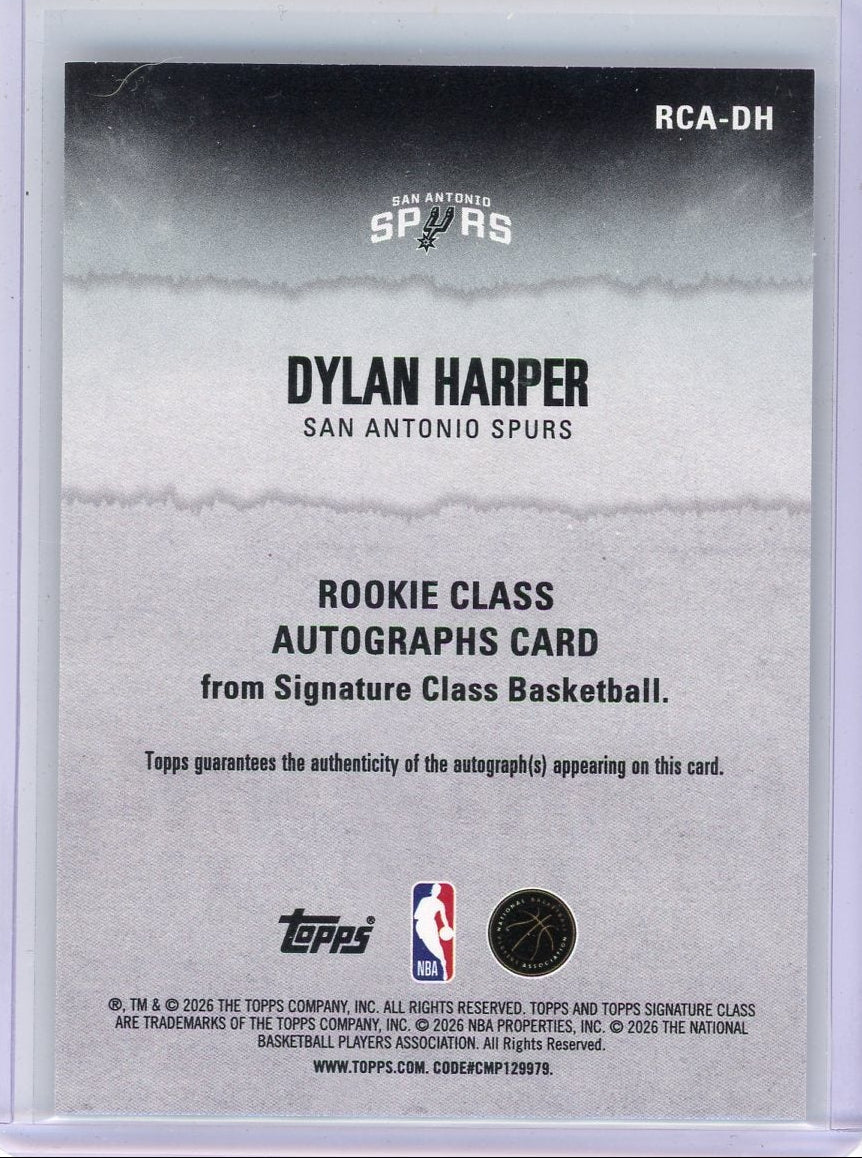 Dylan Harper 2025-26 Topps Signature Class Rookie Class autograph
