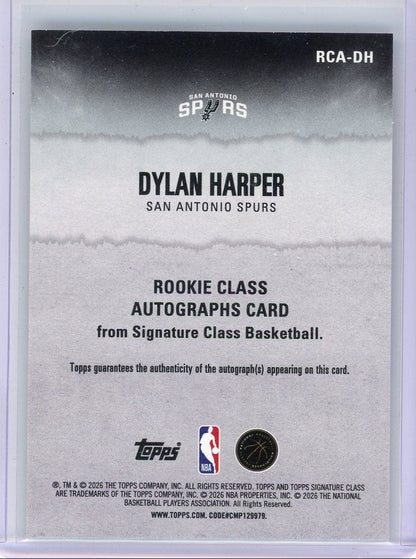 Dylan Harper 2025-26 Topps Signature Class Rookie Class autograph