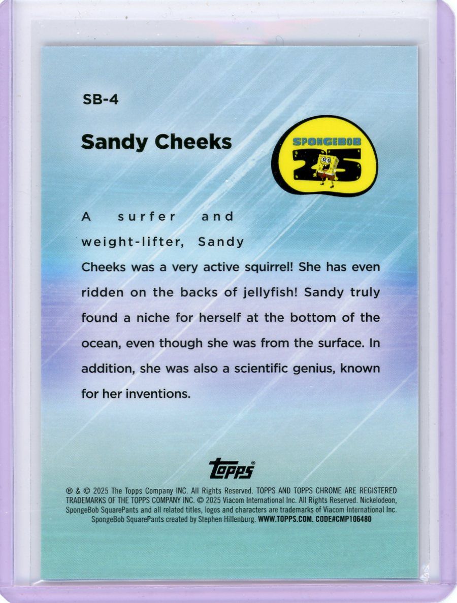 Sandy Cheeks 2025 Topps Chrome Spongebob SB-129 (SSP) #'d 05/10