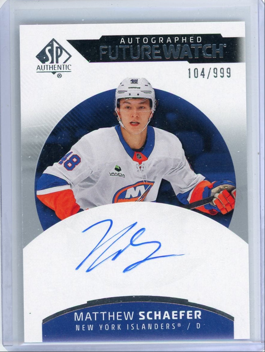 Matthew Schaefer 2025-26 SP Authentic Autographed Future Watch  #'d 104/999