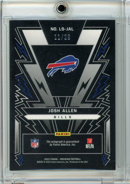 Josh Allen 2022 Panini Obsidian Lightning Strike Auto #'d 11/25