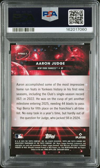 Aaron Judge 2025 Topps Cosmic Chrome Planetary Pursuit Mars PSA 9