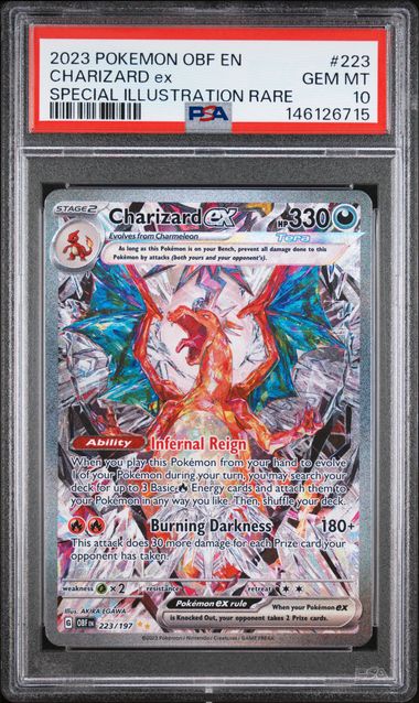 Charizard ex Pokémon Obsidian Flames Special Illustration Rare #223/197 PSA 10