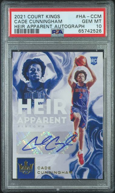 Cade Cunningham 2021 Panini Court Kings Heir Apparent Rookie Autograph #'d 107/125 PSA 10