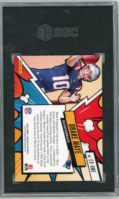 Drake Maye 2024 Panini Absolute Explosive Rookie SSP SGC 10