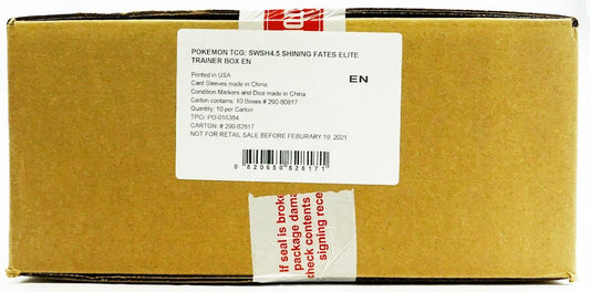 Pokemon Shining Fates Elite Trainer 10-Box Case