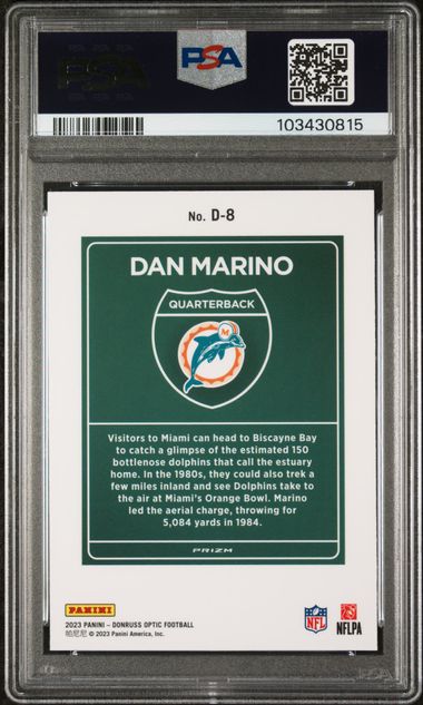 Dan Marino 2023 Donruss Optic Downtown #D8 PSA 10