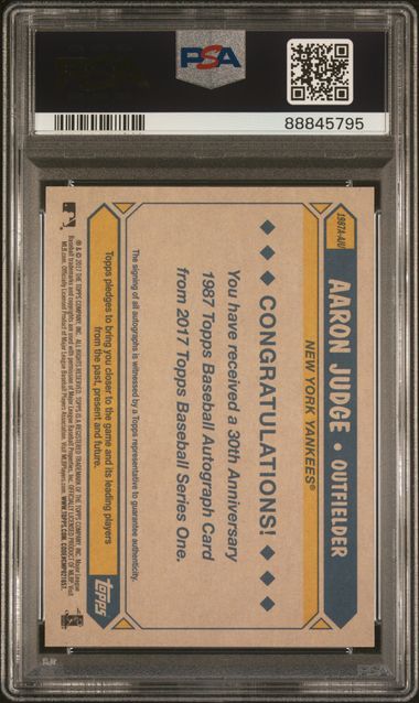 Aaron Judge 2017 Topps 1987 Topps Autographs PSA 10 RC