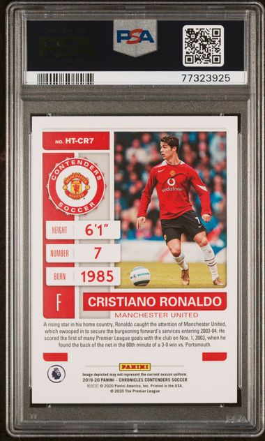 Cristiano Ronaldo 2019 Panini Chronicles Contenders Historic Ticket PSA 10