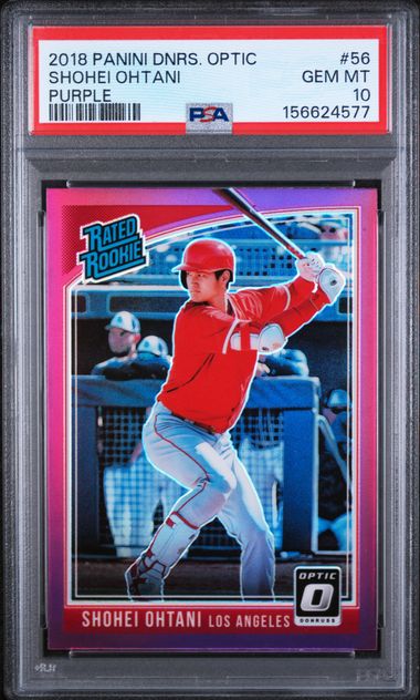 Shohei Ohtani 2018 Panini Donruss Optic Rated Rookie Purple #56 PSA 10